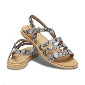 Crocs Tulum Strappy Sandals Women’s 6 Snake Print NWT Adjustable Comfort - NEW